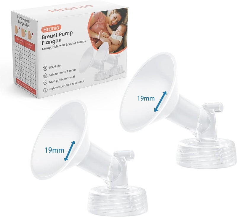 Hranio Breast Pump Parts Compatible with 19mm Spectra Flange 19mm Spectra Replacement Pump Parts s1 s2 (Flange 19mm 2 Pcs) - Image 1